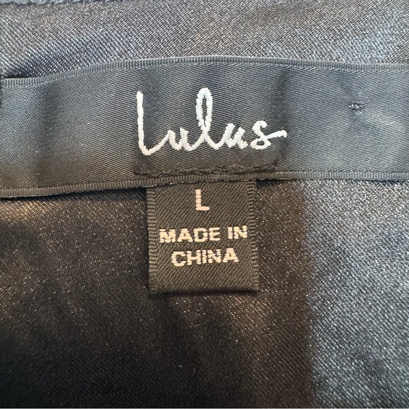 Lulus Romantic Reunion Black Jacquard Cutout Mini Dress Size Large - Picture 8 of 9